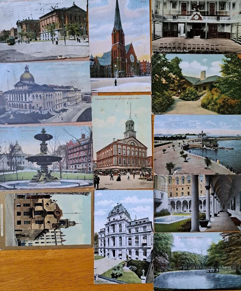 LOT of 12   Vintage  Postcards   BOSTON, MASS     ca.1900\'s-1910\'s