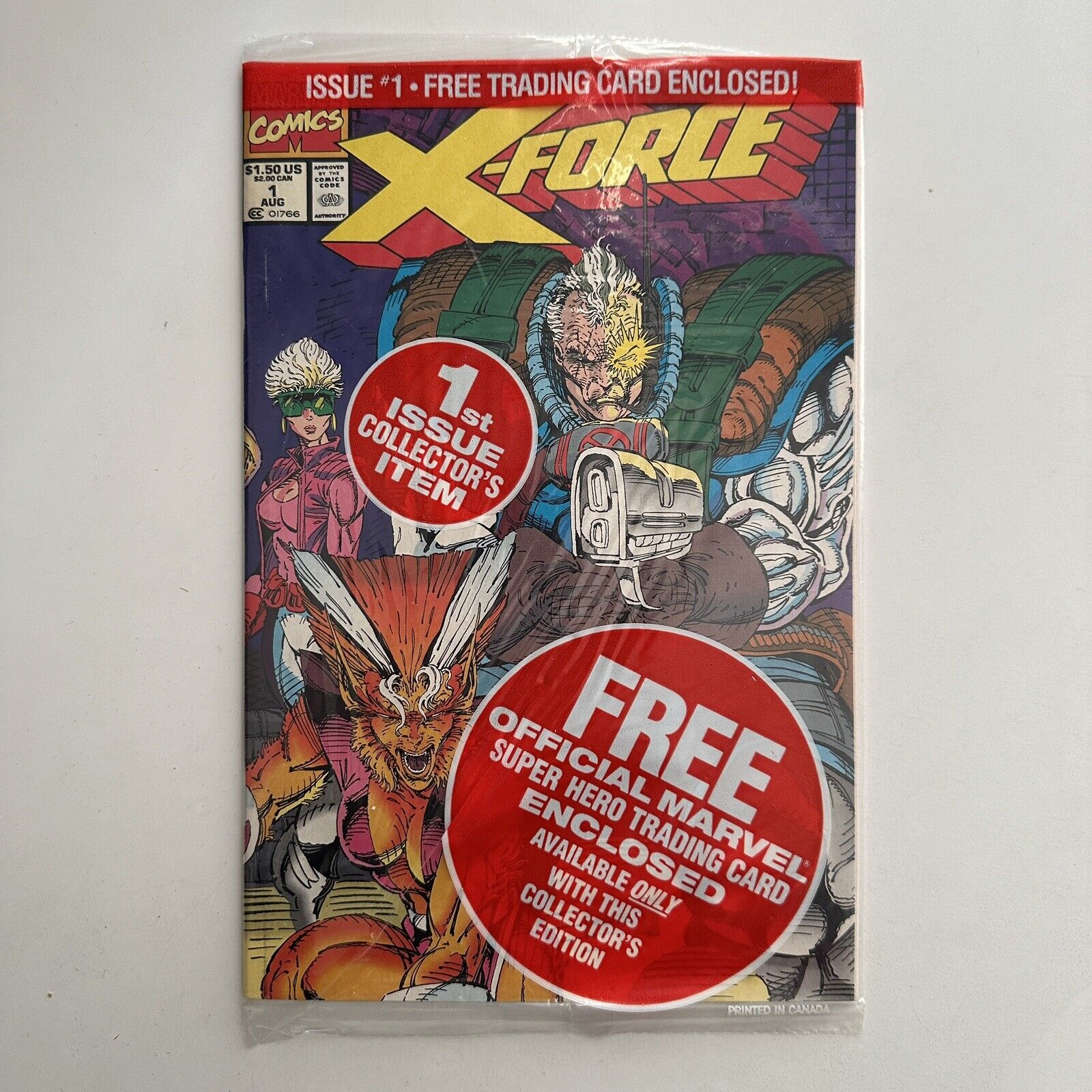 Marvel Comics X-Force #1 Bagged W/Deadpool Card NM 1991
