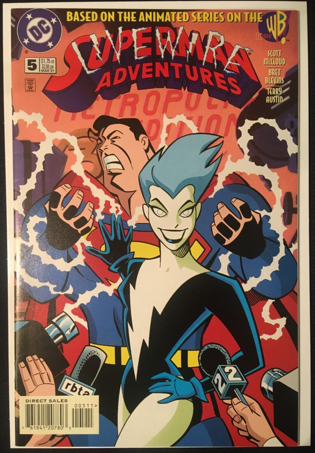Superman Adventures #5 1st Appearance Livewire VF+ WB Kids 1997 DC Comics