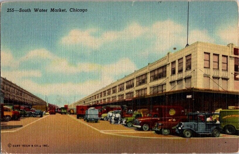 Vintage Postcard South Water Market Chicago IL Illinois c.1930-1945        J-181
