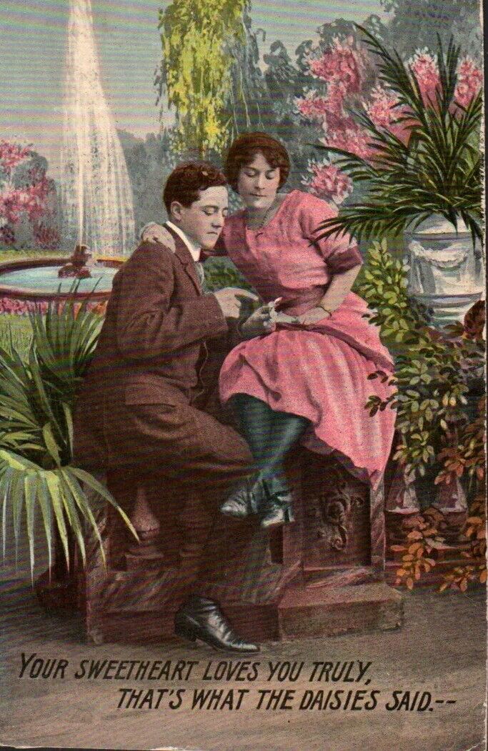 Postcard, Your Sweetheart Loves You Truly ,Romance Card, Posted 1912