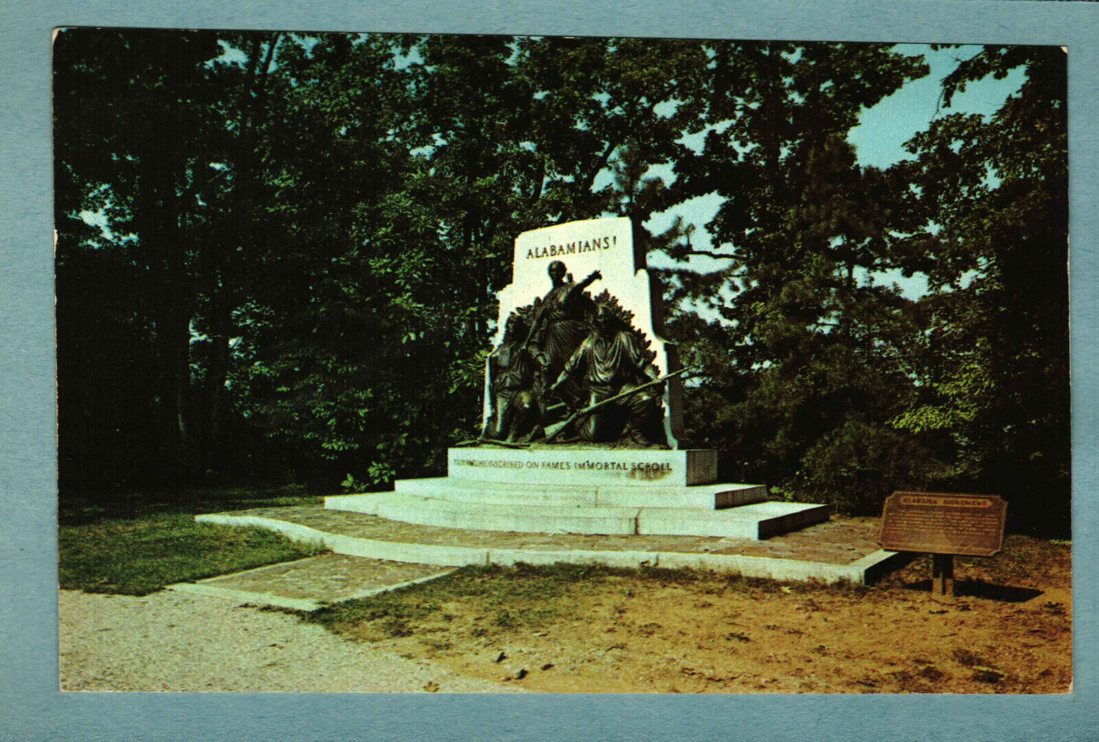 Postcard Alabama Memorial Gettysburg Pennsylvania PA Little Round Top