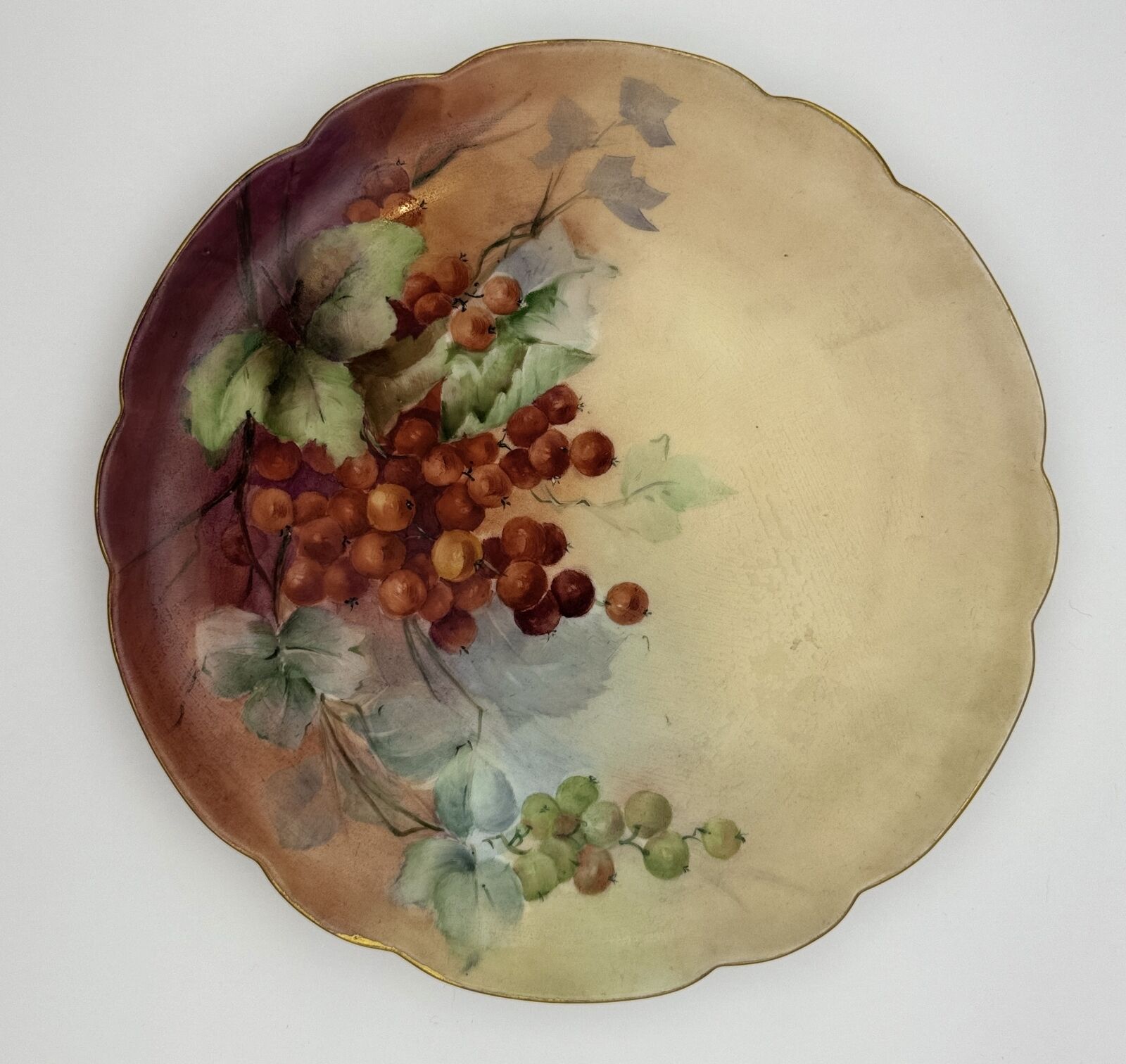 Rare Haviland France Hand-Painted Plate by E. O. Staab (1906) - Grape Design
