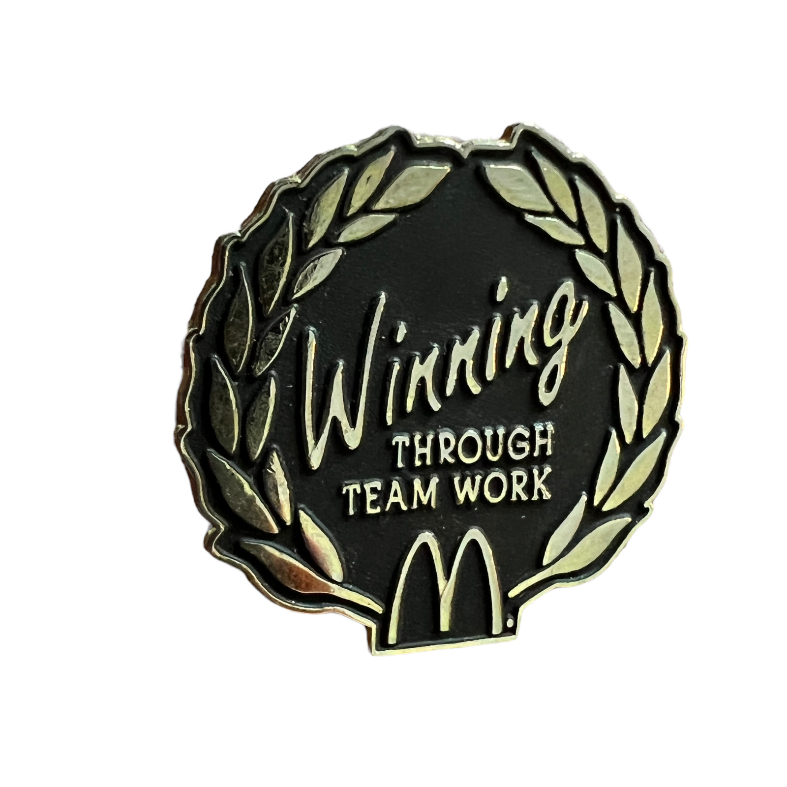 McDonalds Pin Winning Through Team Work Crew Member Lapel Vintage Pinback 
