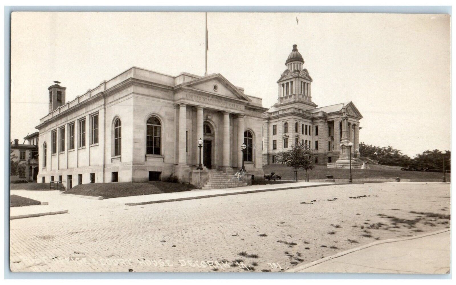 c1910's Post Office Court House Decorah Iowa IA RPPC Photo Antique Postcard