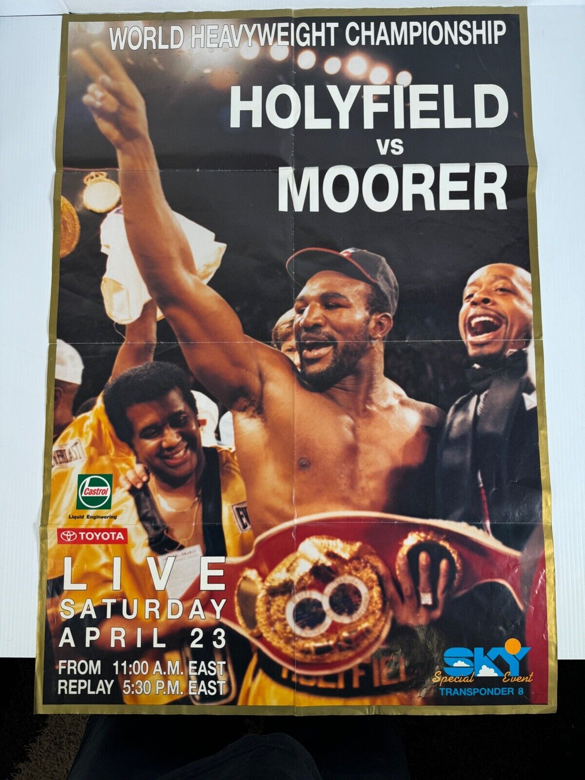 Vintage Evander Holyfield Vs Michael Moorer Boxing fight poster Australia 1994