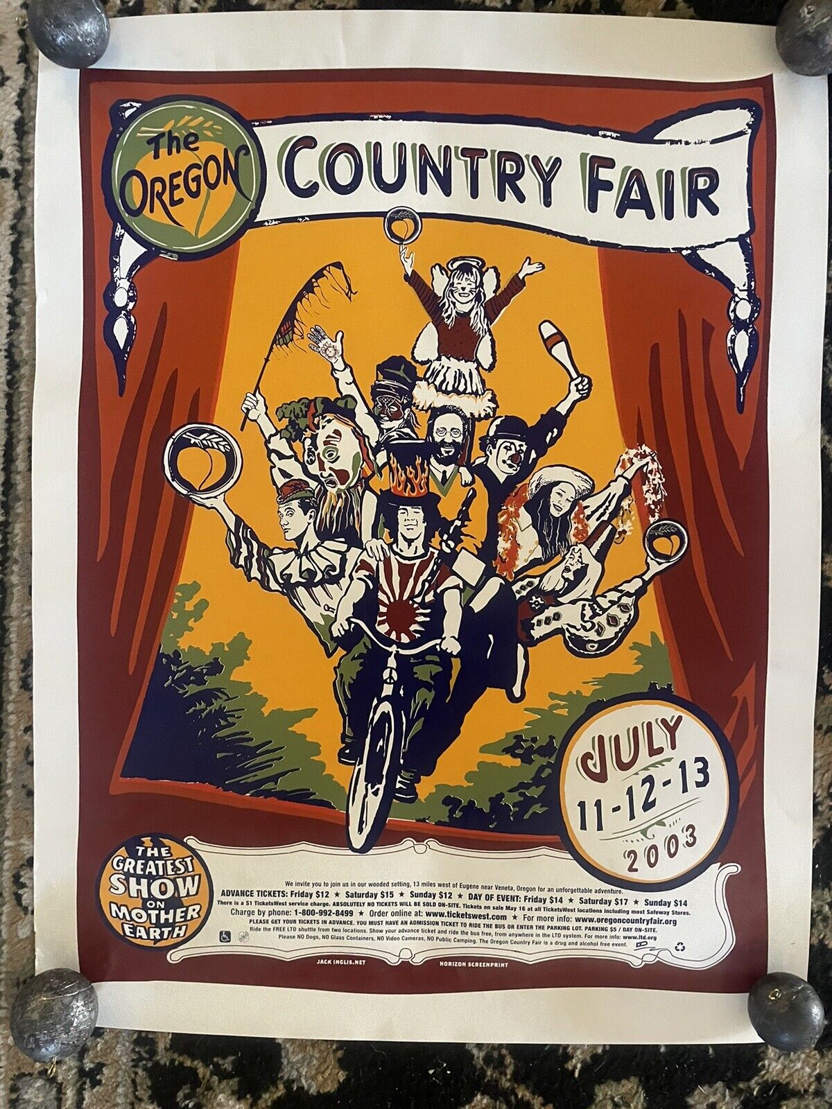 Vintage 2003 Oregon Country Fair Poster “ Greatest Show On Mother Earth”