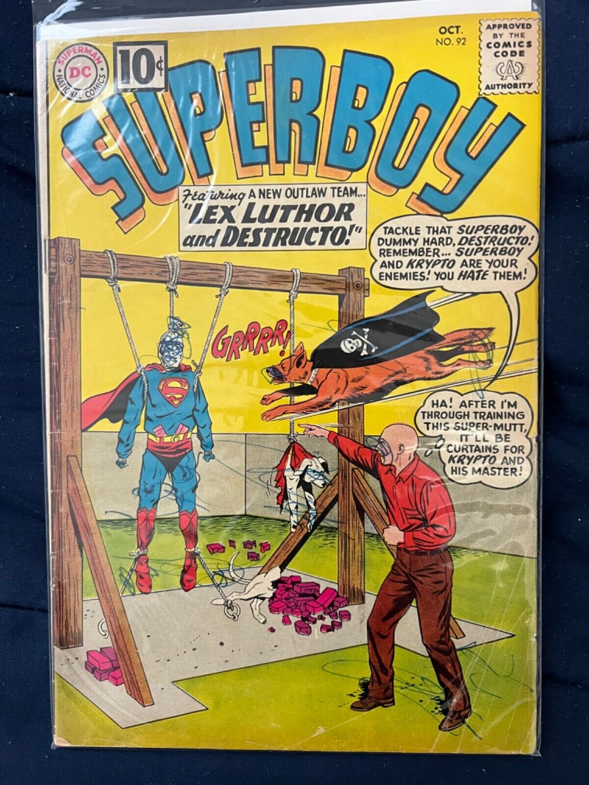 SUPERBOY #92 1961 Lex Luthor and Destructo 10 cent cover