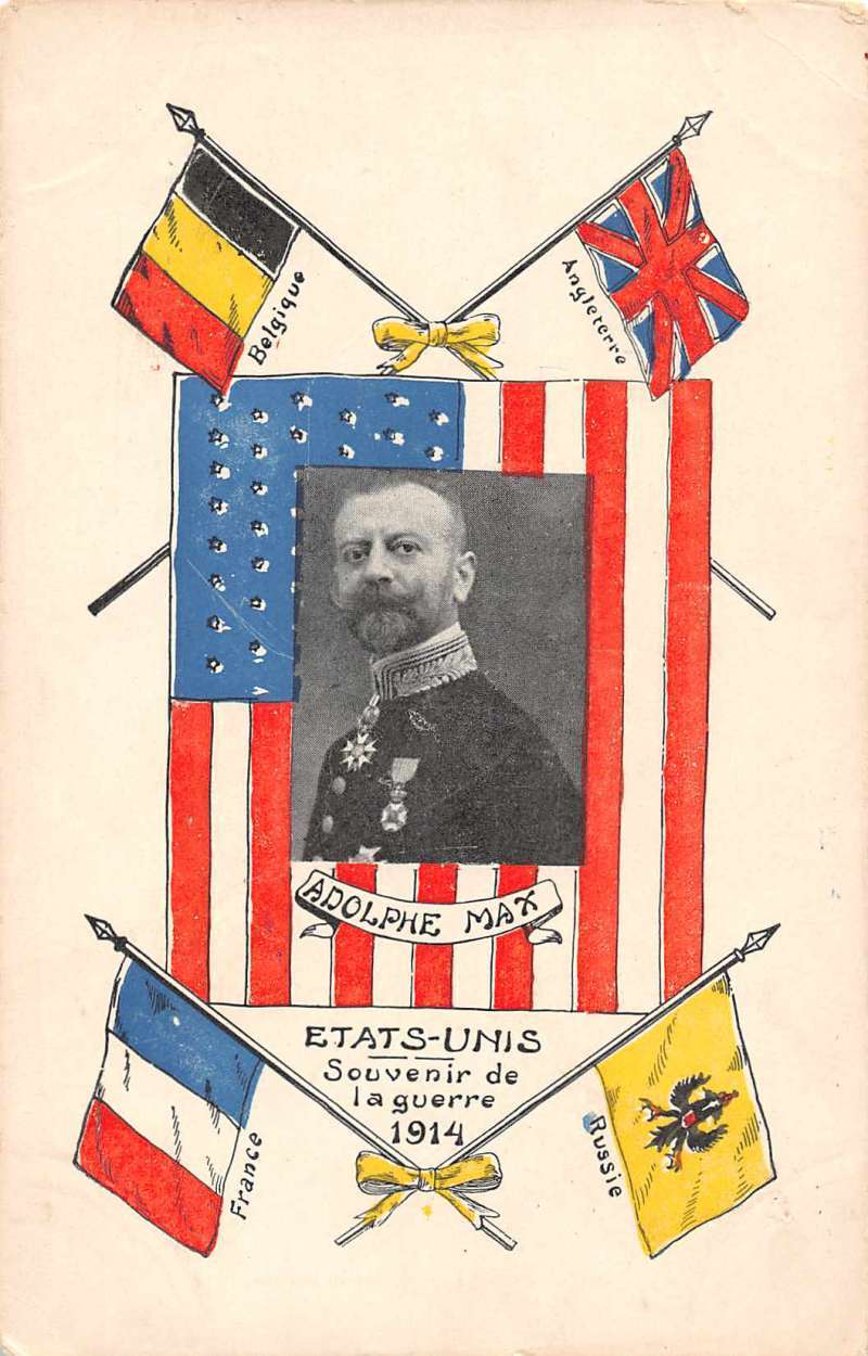 Belgium Adolphe Max WW1 Military Flags Antique Postcard J65953