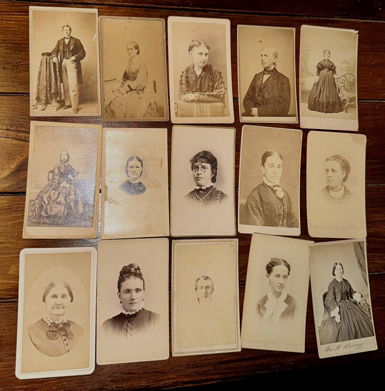 Lot of 15 Antique CDV Photos 1860s 1870s Massachusetts Photographers