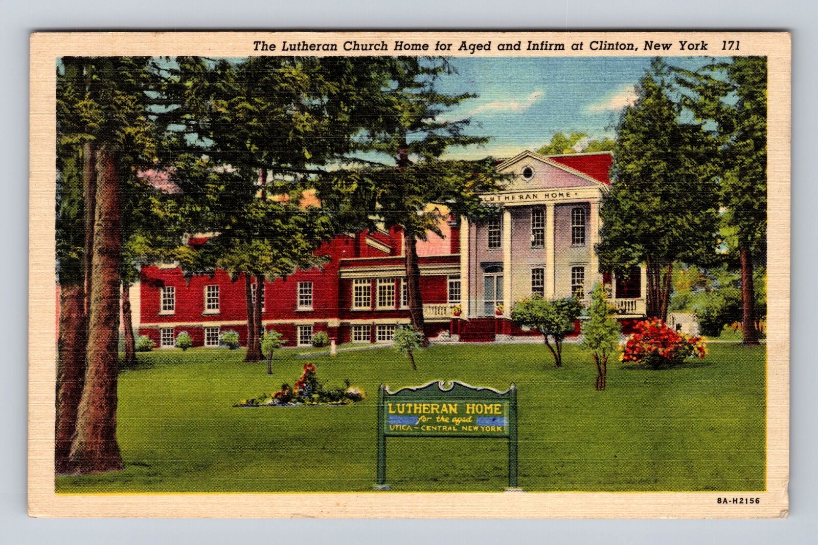 Clinton NY-New York, Lutheran Church Home for Aged, Vintage c1955 Postcard