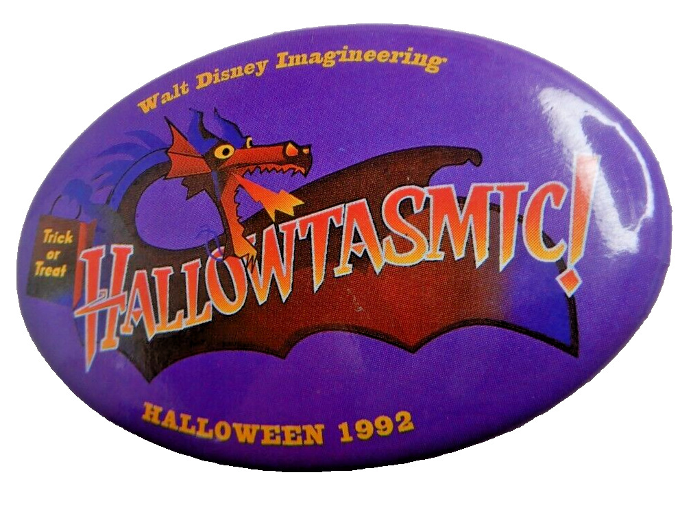 HALLOWTASMIC Halloween 1992 Vintage WALT DISNEY IMAGINEERING Pin Button  NEW