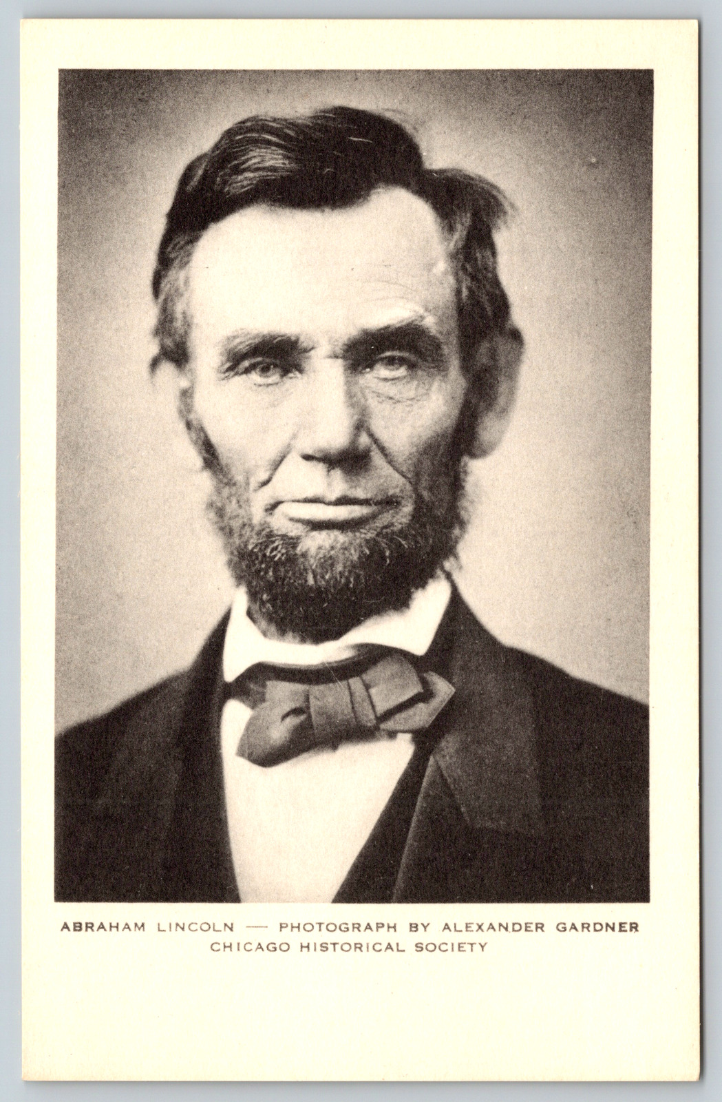 c1960s Abraham Lincoln Portrait Alexander Gardner Vintage Postcard