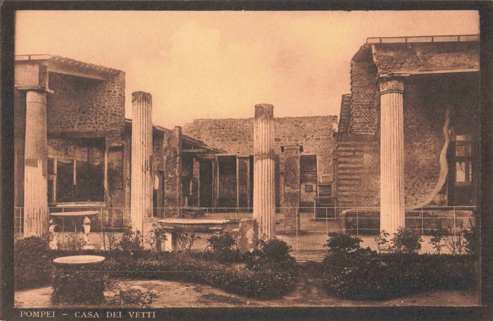Pompei Italy, House of the Vettii, Vintage Postcard