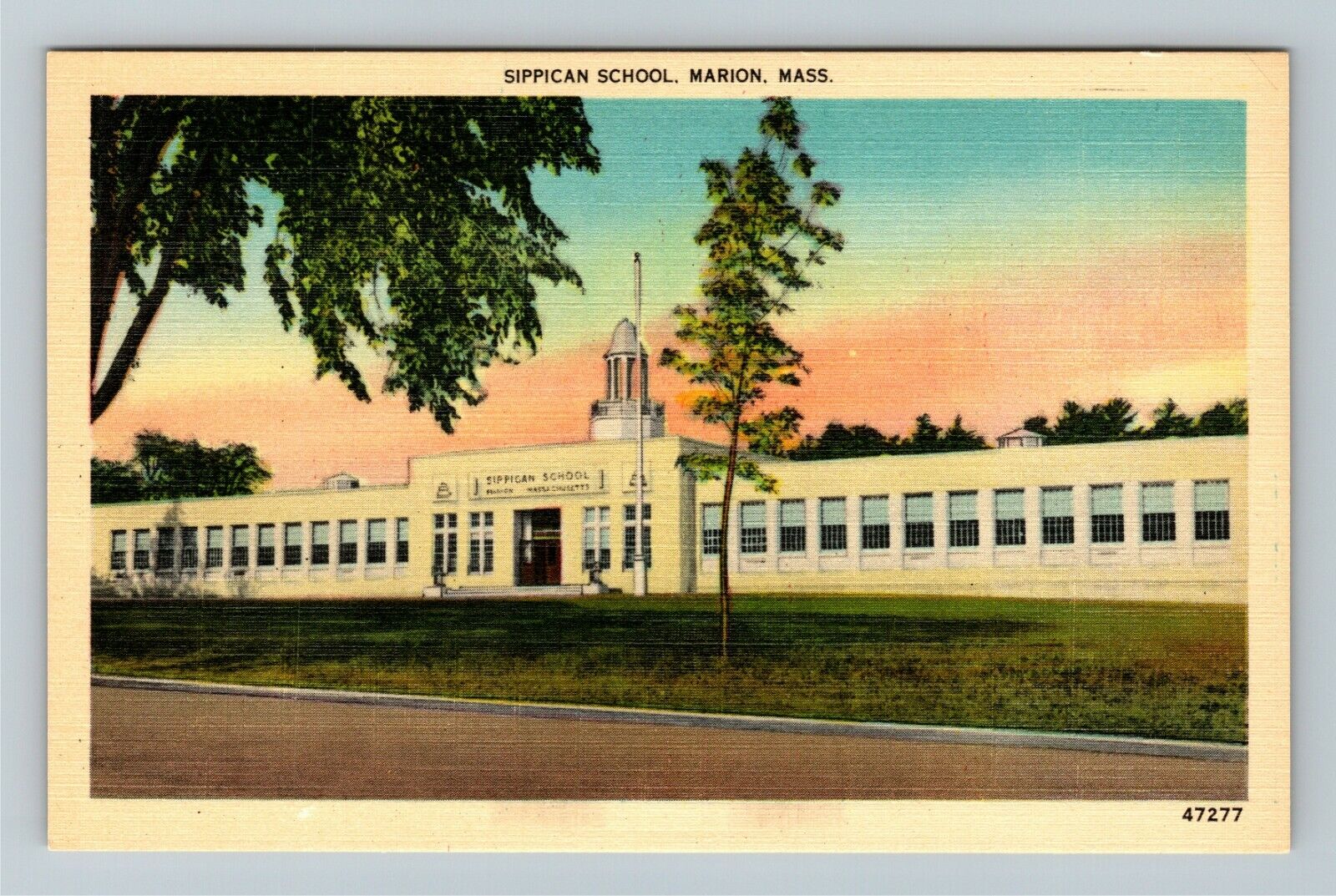 Marion, MA, Sippican School, Massachusetts Vintage Postcard