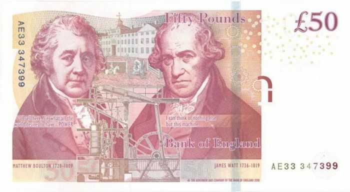 Great Britain - 50 Pounds - P-383b - 2010 dated Foreign Paper Money - Paper Mone