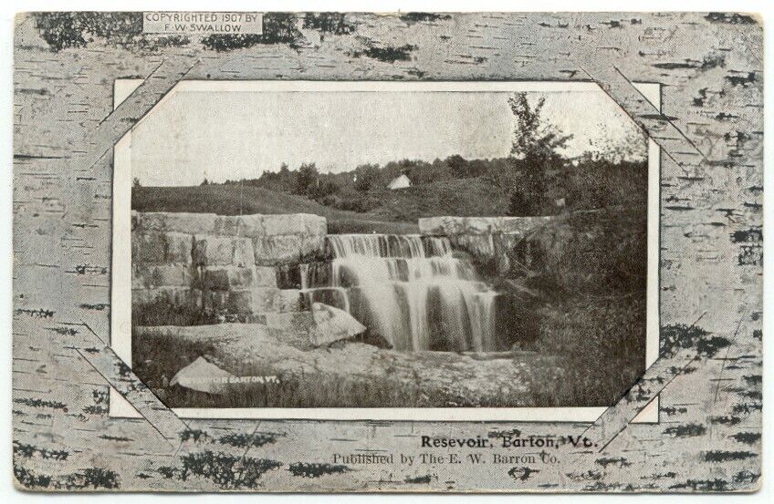 Barton VT Reservoir c1909 Postcard Vermont