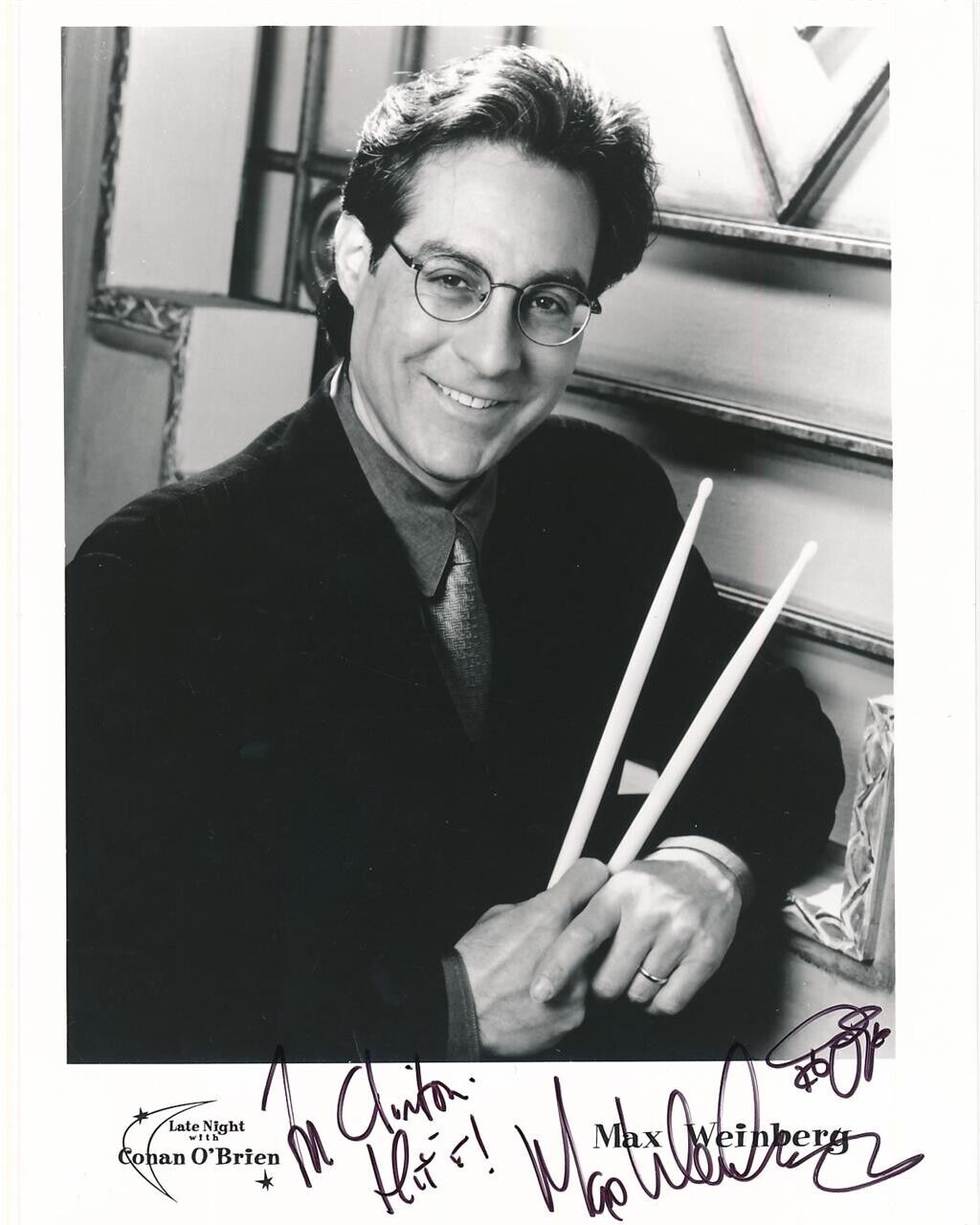 Max Weinberg- Signed B&W Photograph