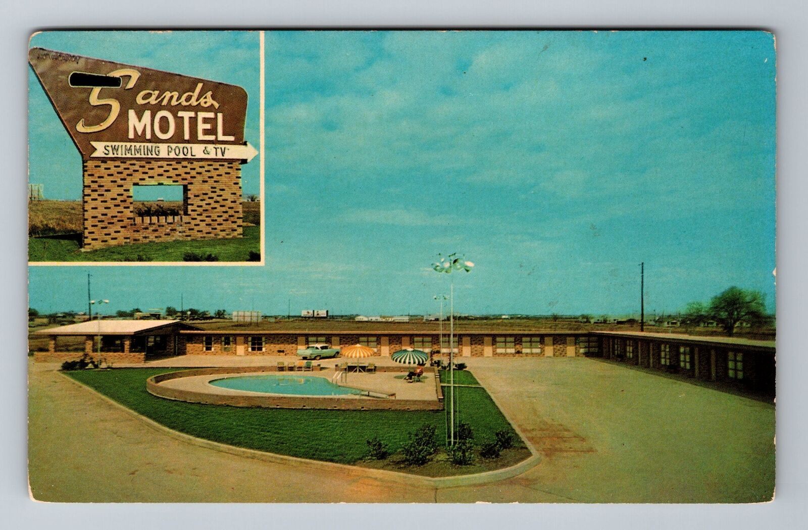 Gainesville TX-Texas, Sands Motel, Advertisment, Vintage Postcard