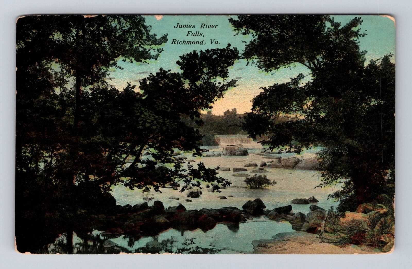 Richmond VA-Virginia, James River, Antique, Vintage c1912 Souvenir Postcard