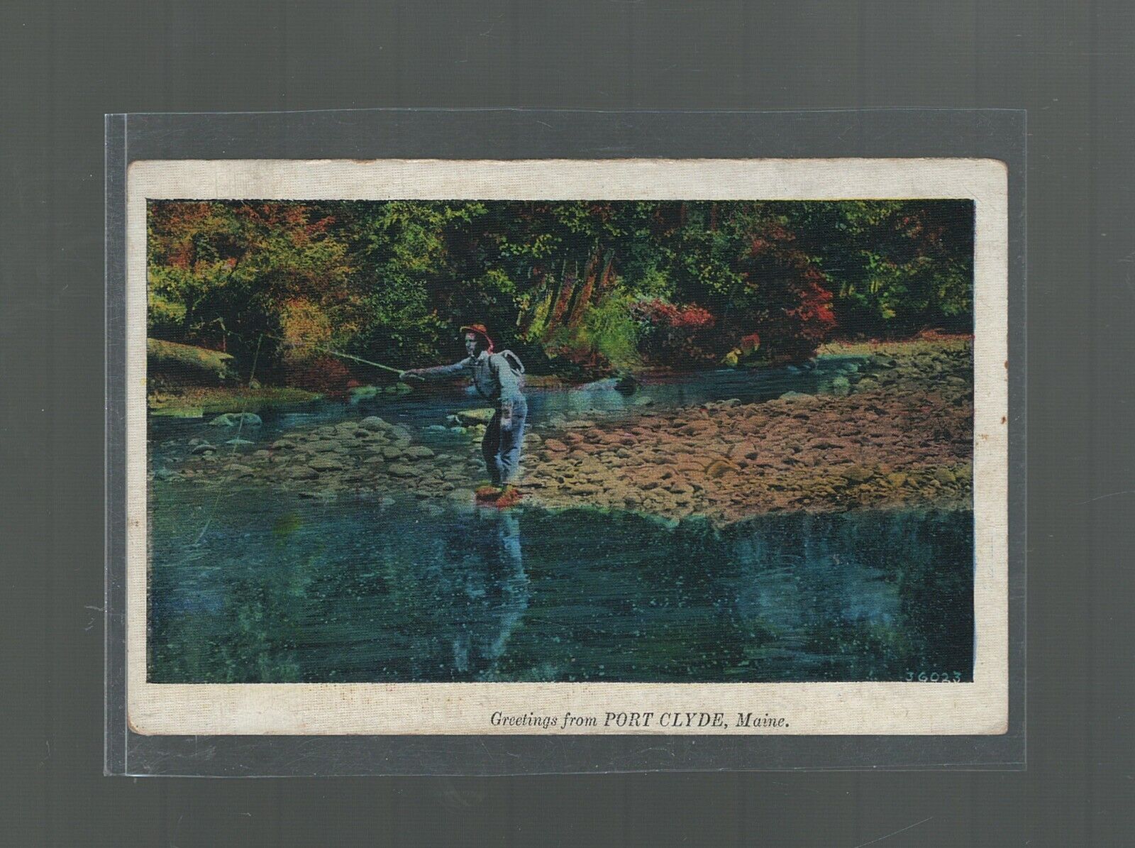 Postcard Fly Fishing Greetings From Port Clyde Knox County Maine 1937
