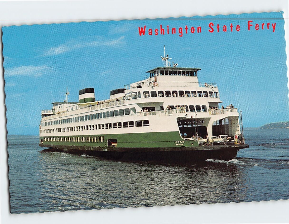 Postcard MV Hyak Washington State Ferry Washington USA