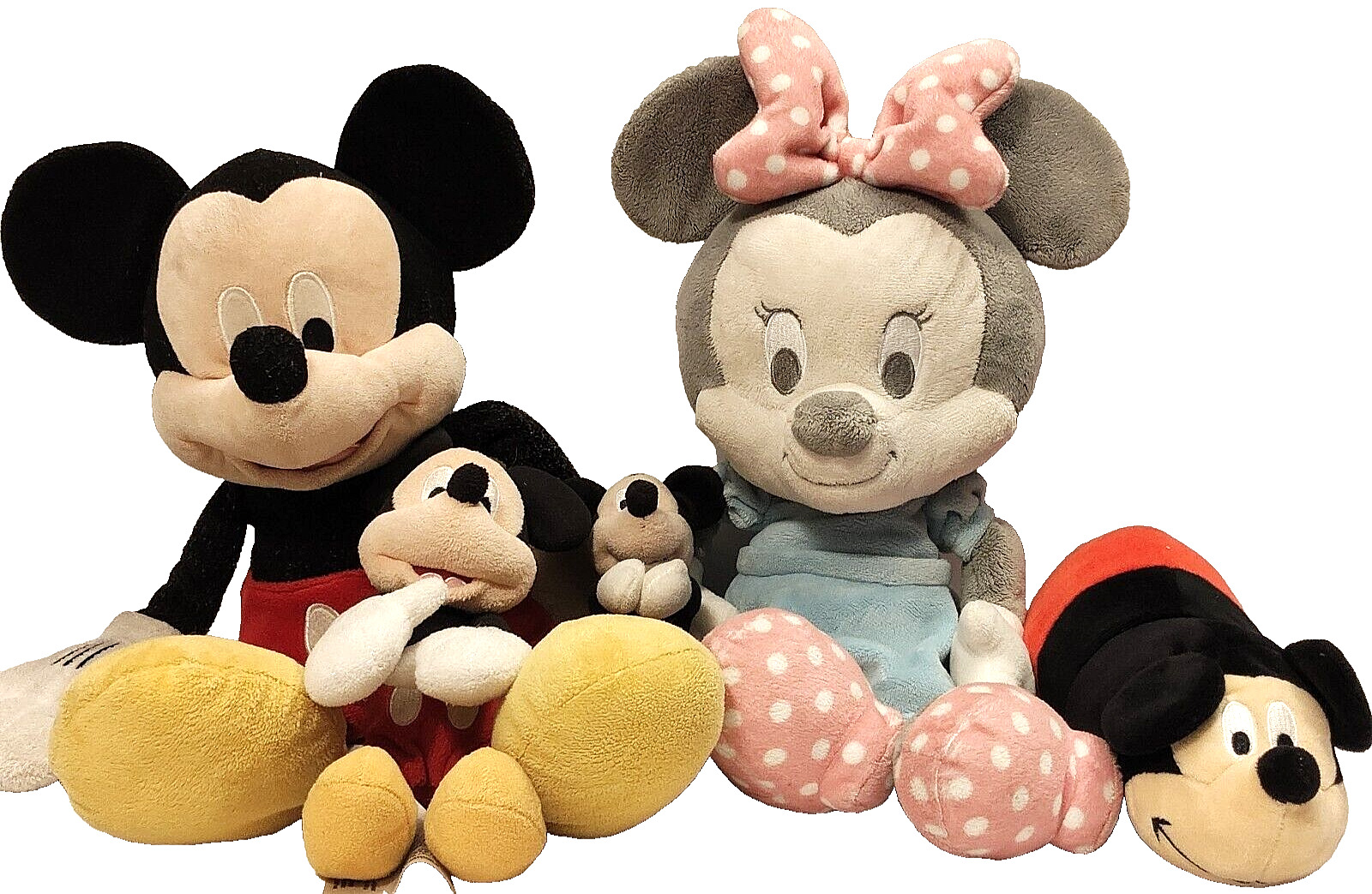 Mickey Mouse W/ Minnie Plush Lot of 5 Various Sizes Vintage Disney/Hallmark