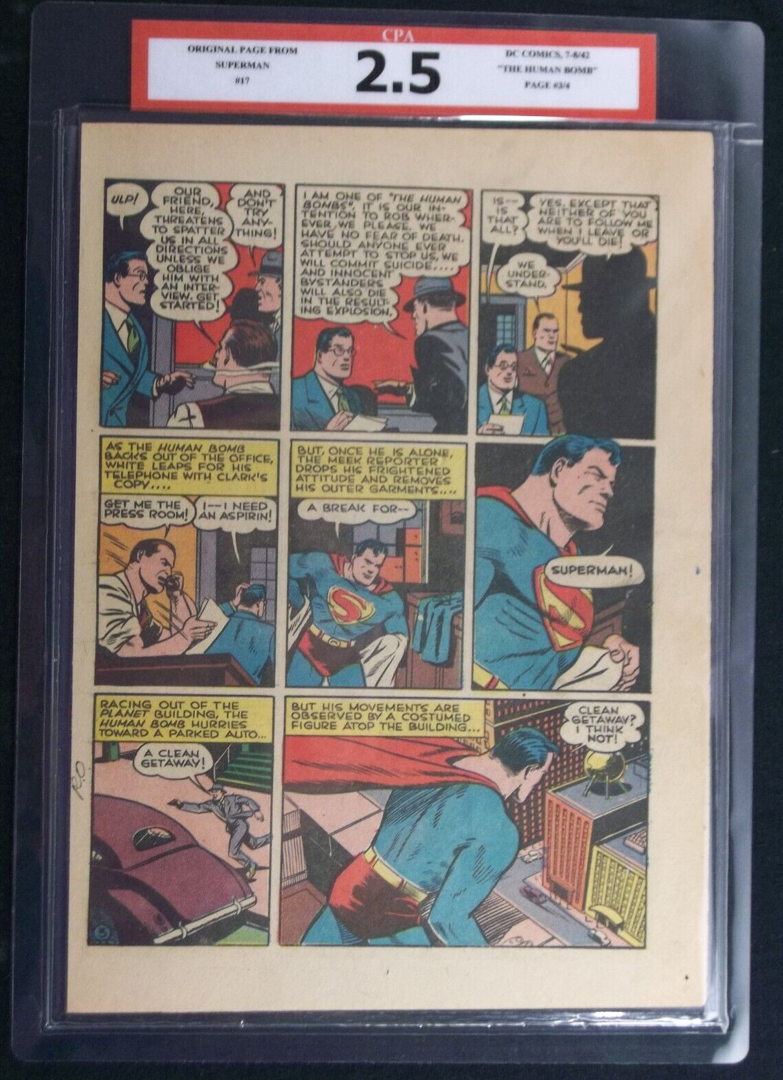 Superman #17 CPA 2.5 SINGLE PAGE #3/4 \