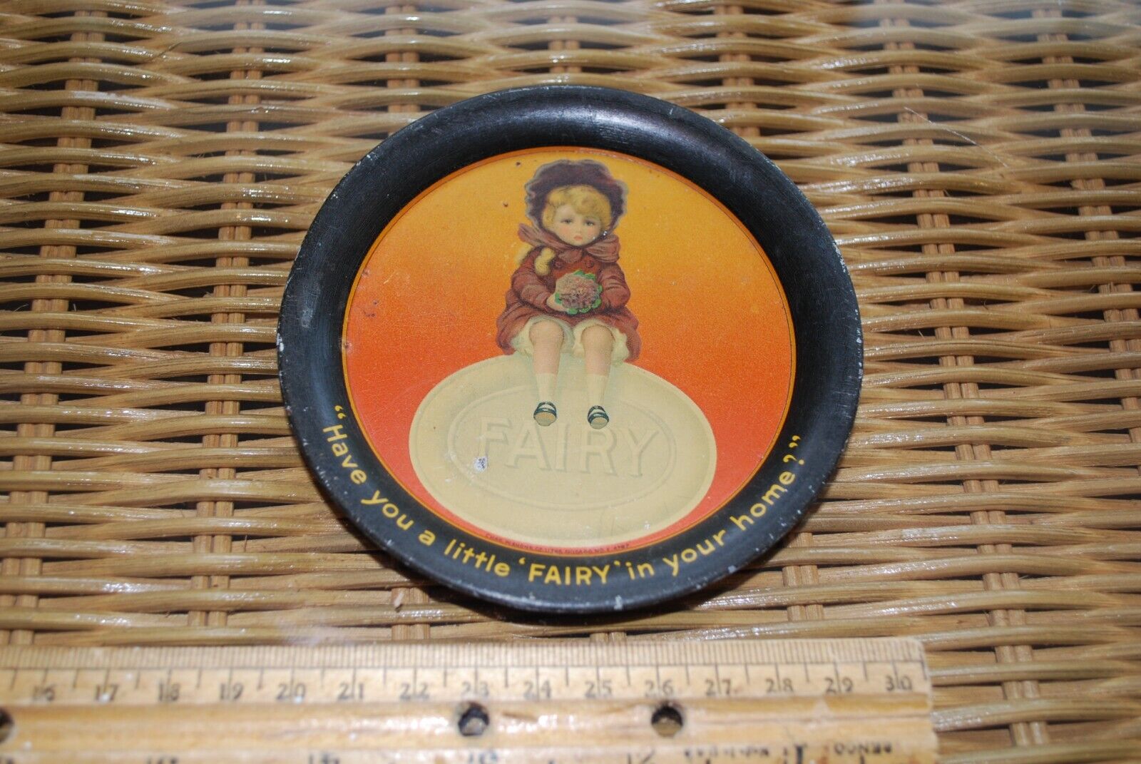 ANTIQUE EARLY 1900 FAIRY SOAP TIP TRAY GREAT ADVERTISEMENT BACK FAIRBANK CO.
