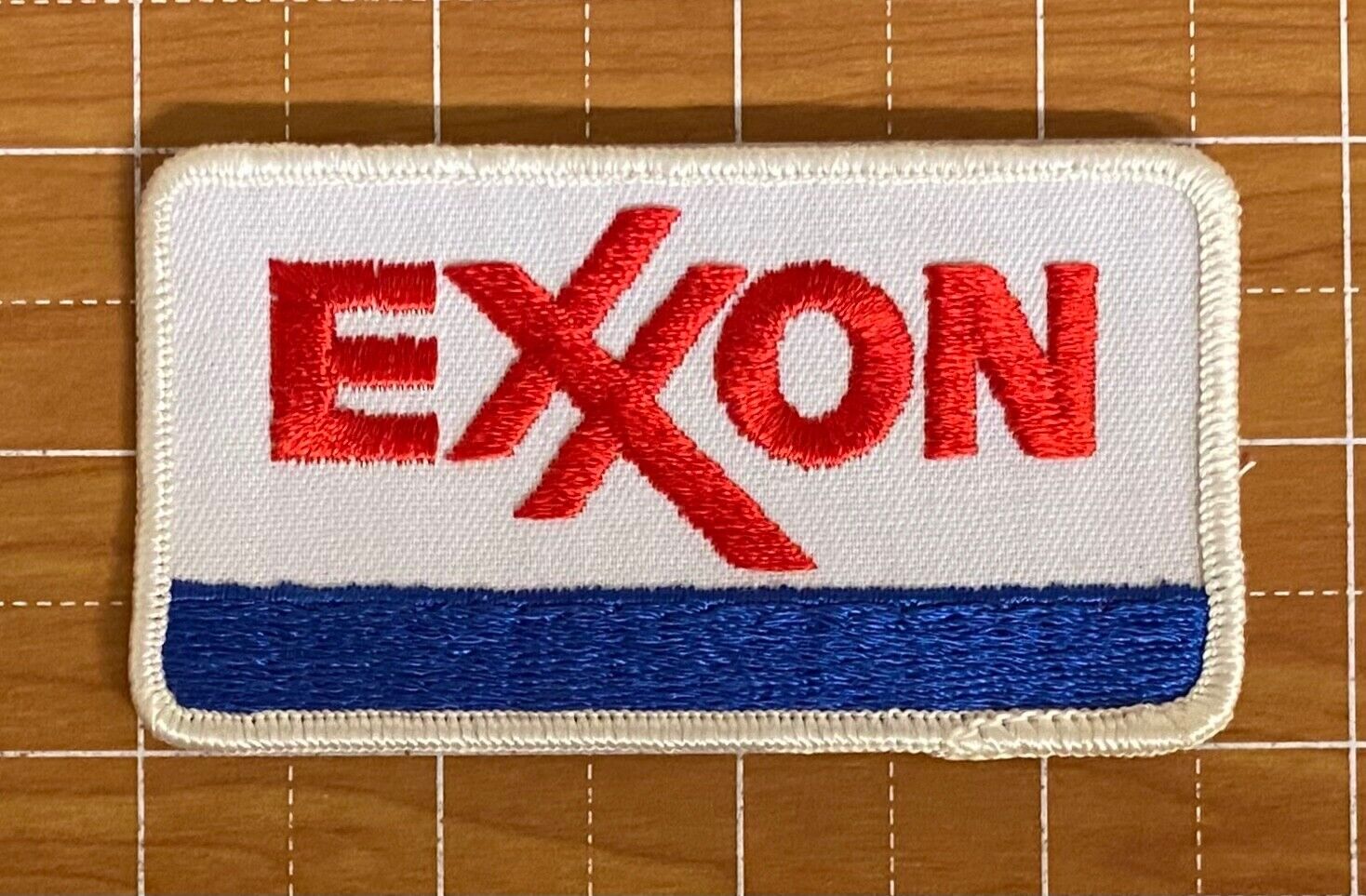 EXXON  GASOLINE~VINTAGE SEW ON ONLY EMBROIDERED EMPLOYEE SHIRT PATCH
