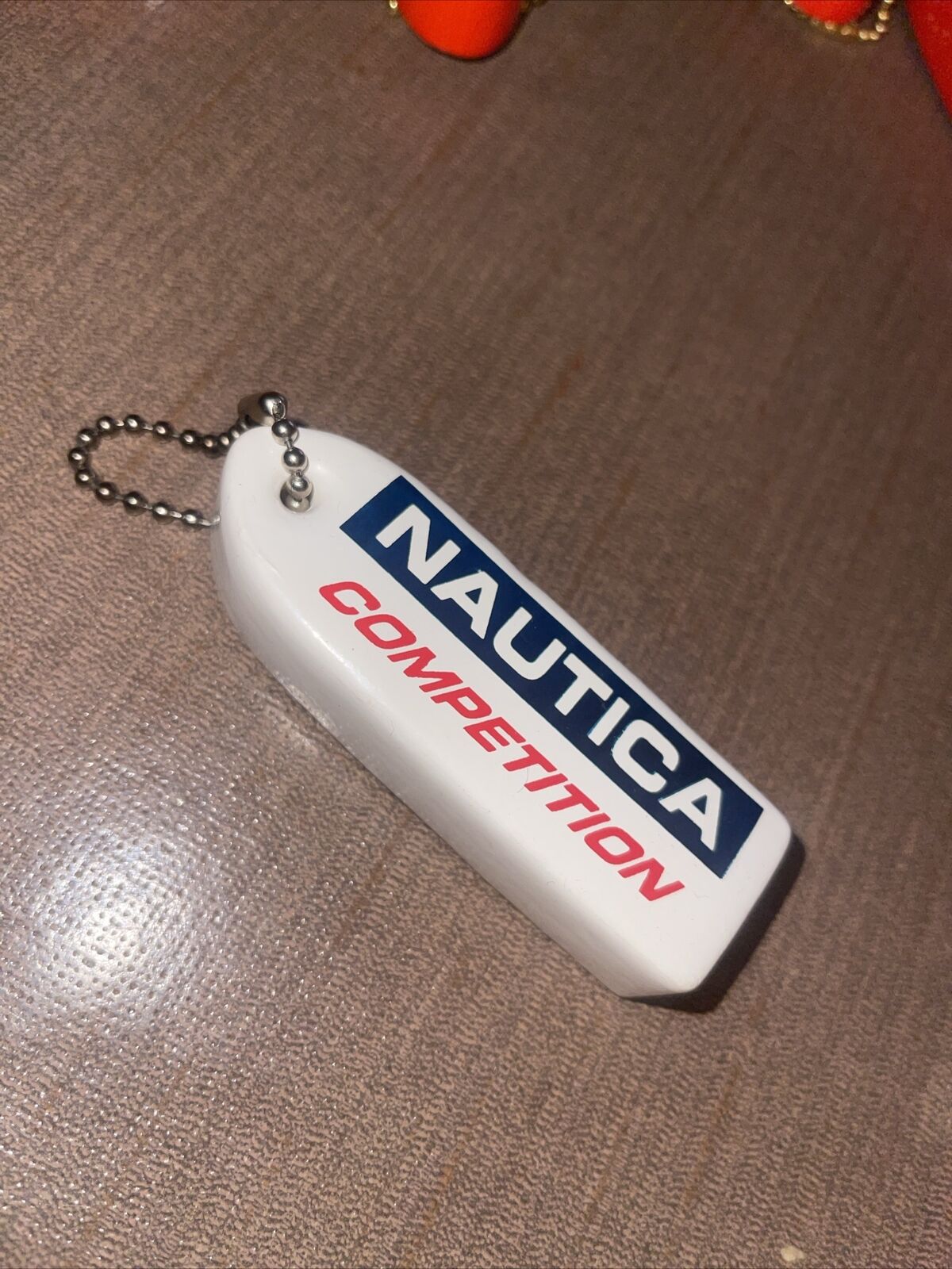 Vintage Nautica Floating Key Chain White Keychain Boating Approx One Inch Thick