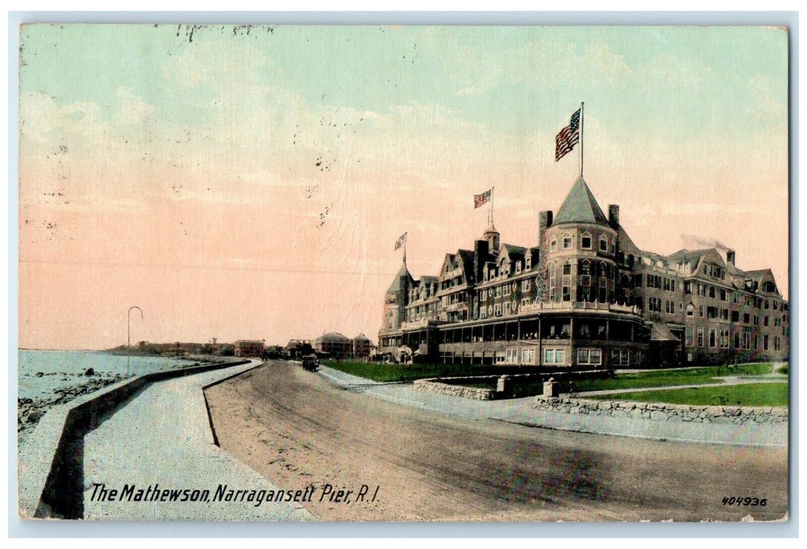 1912 Mathewson Exterior Building Narragansett Pier Rhode Island Vintage Postcard