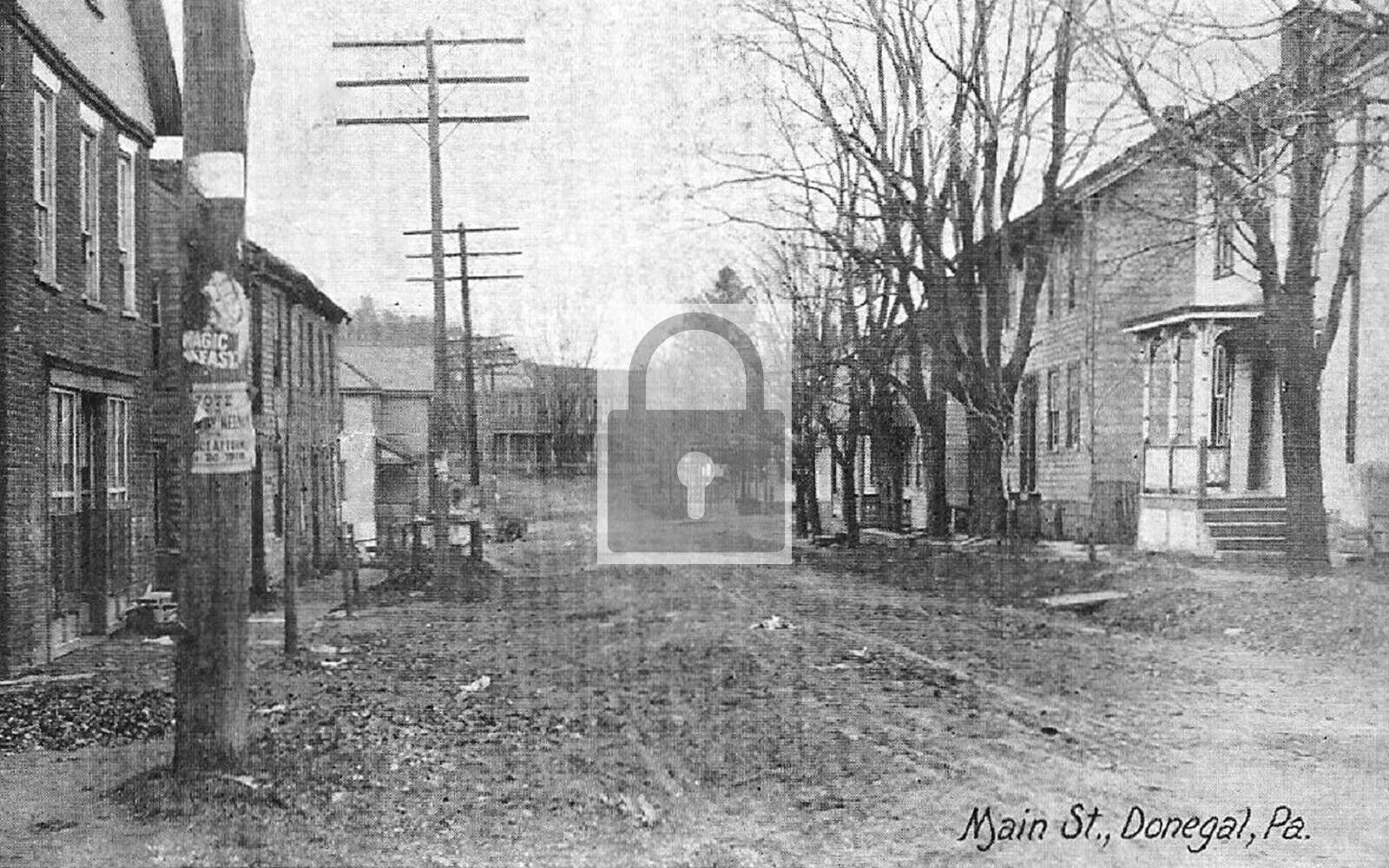 Main Street View Donegal Pennsylvania PA Reprint Postcard