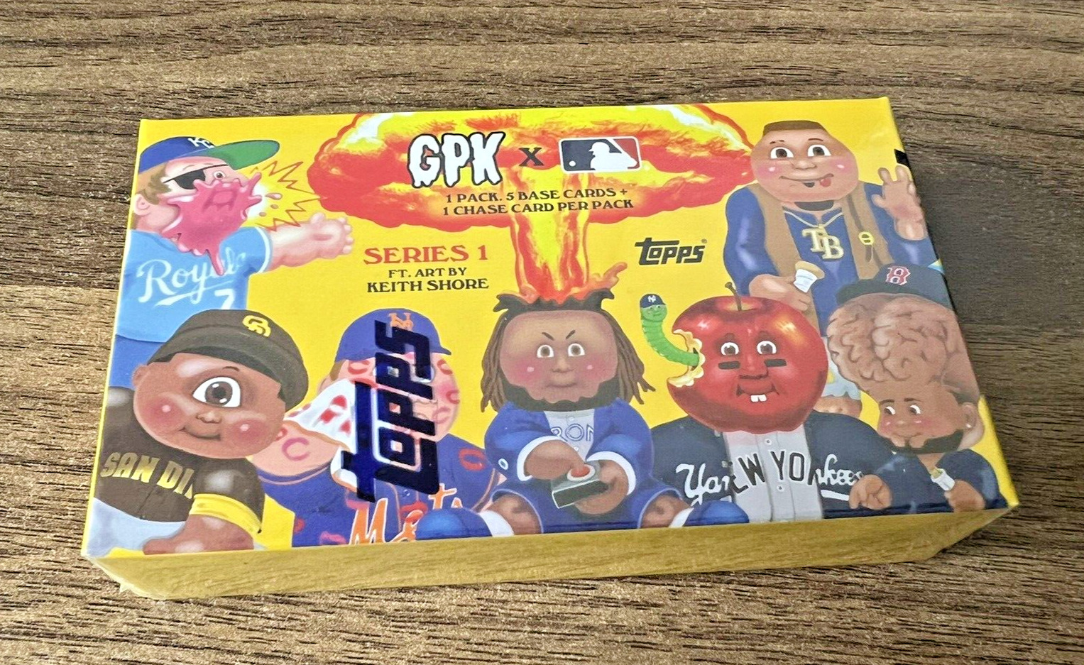2022 Topps MLB X Garbage Pail Kids GPK Series One by Keith Shore 1 Pack Box