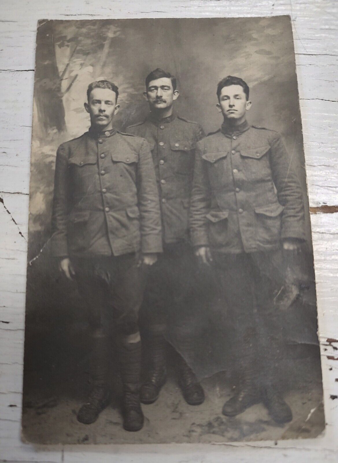 Antique RPPC Postcard WW1 Soldiers France