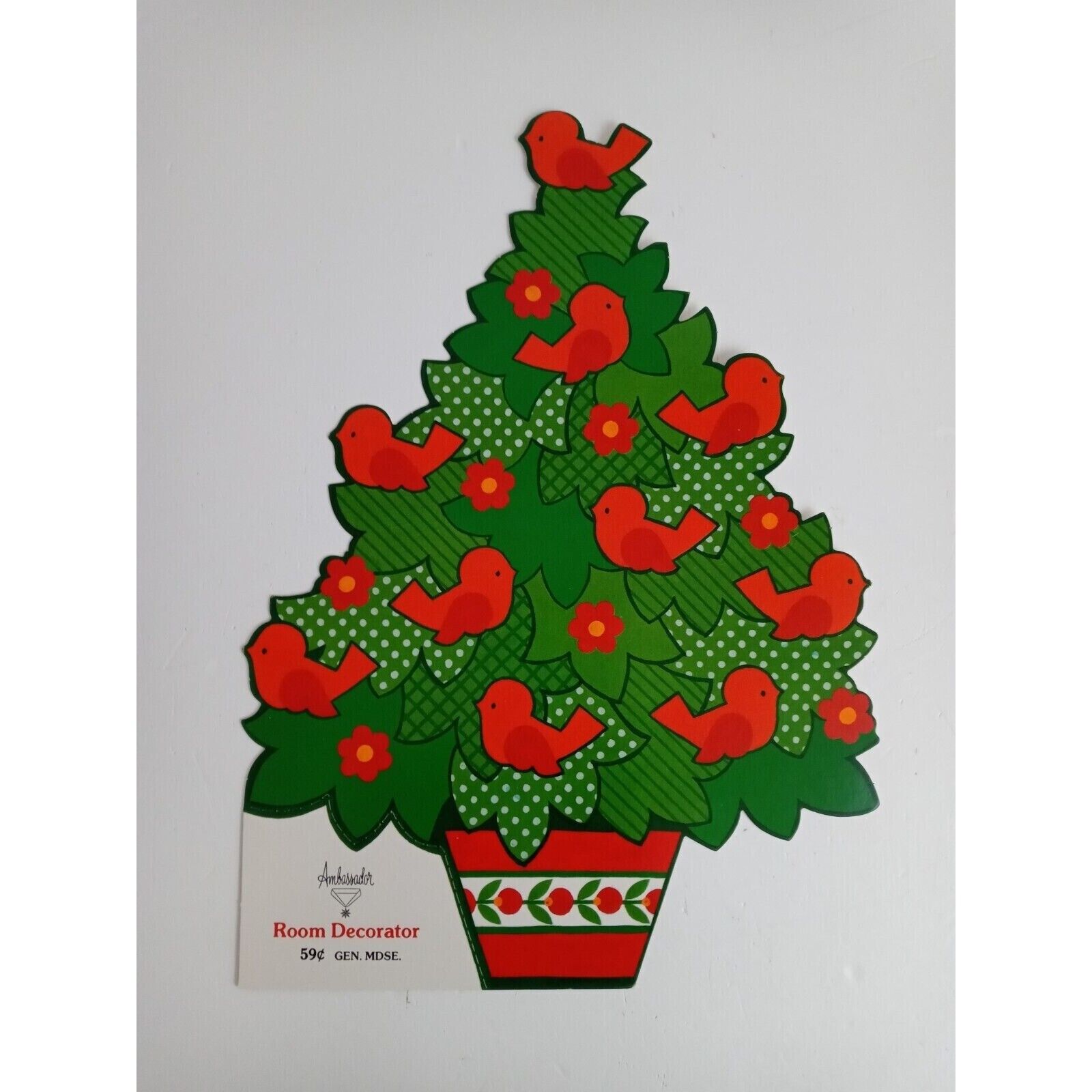 Vintage Die Cut Christmas Tree Decoration Cardboard 12
