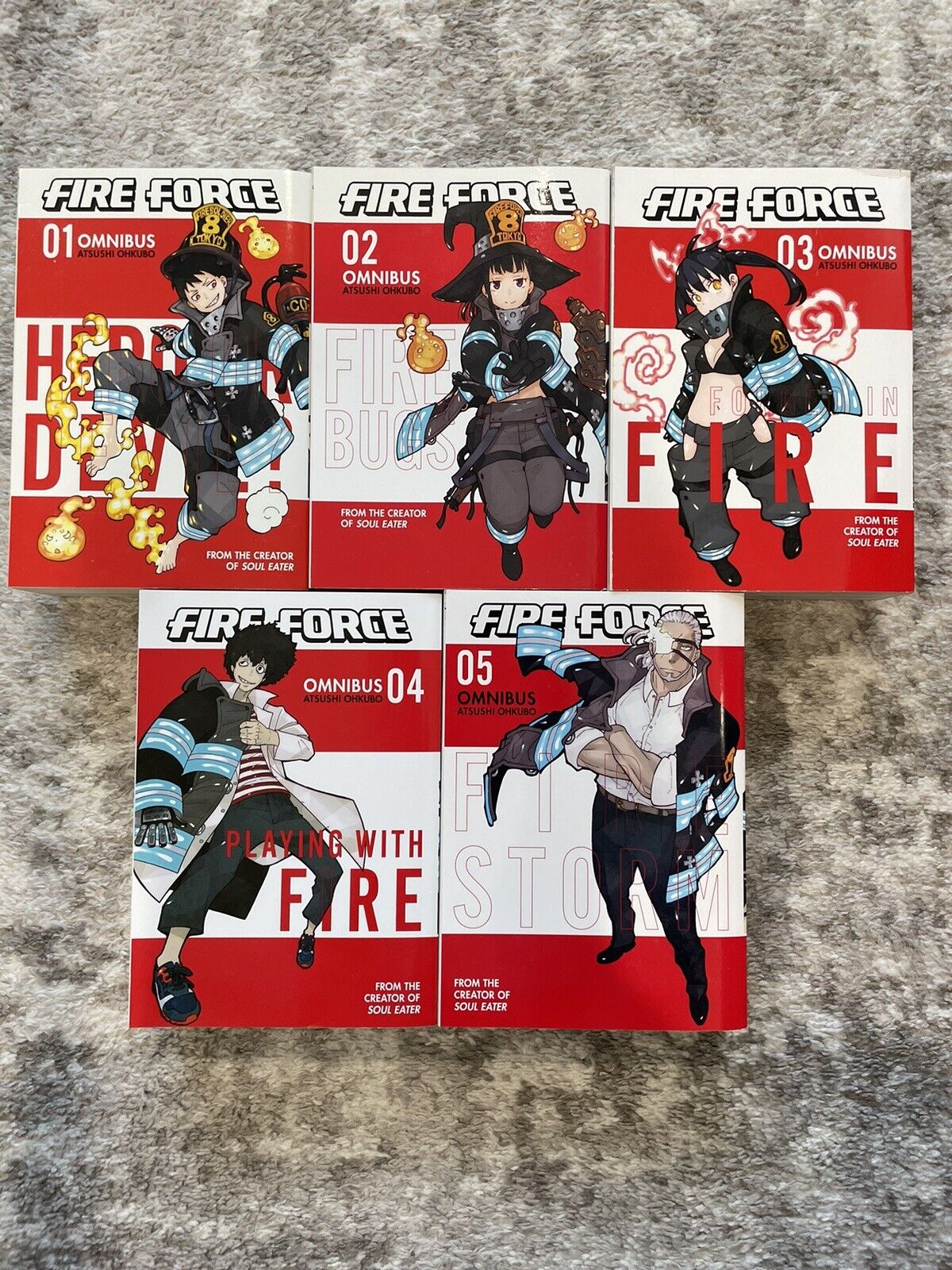 Fire Force Omnibus 1 - 5 (Volumes 1 - 15) English Manga Set