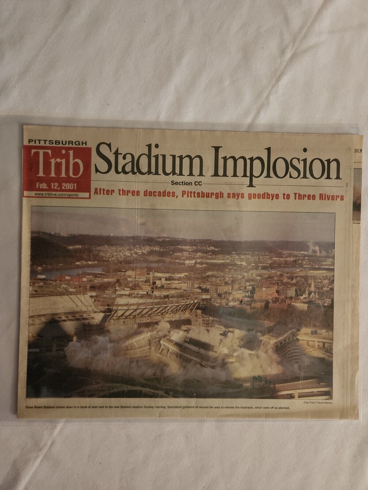 2001 February 12 Pittsburgh Trib Stadium Implosion Goodbye Three Rivers  (MH50)