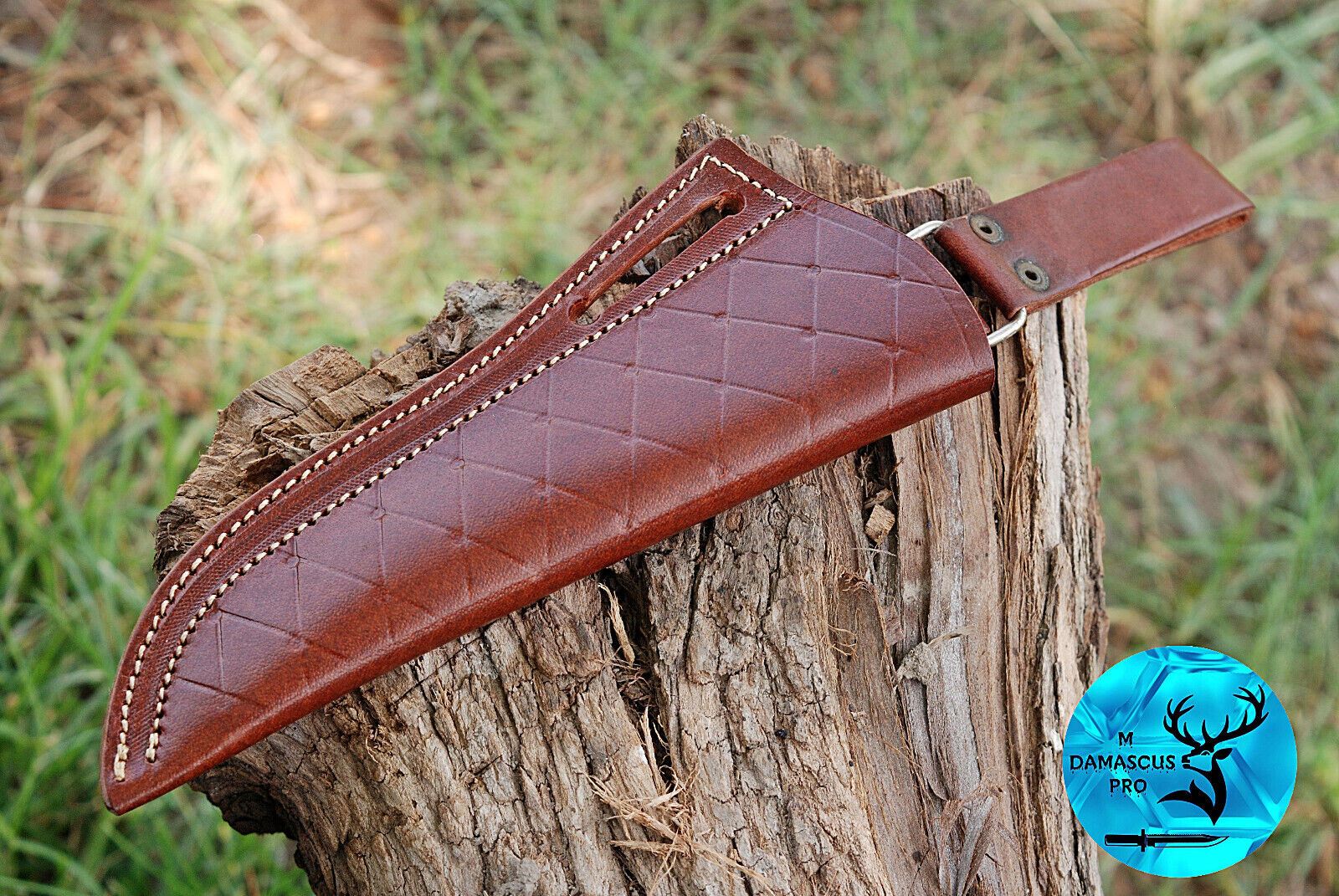 Custom Handmade Brown Leather Sheath For Straight Fixed Blade Knife 1360