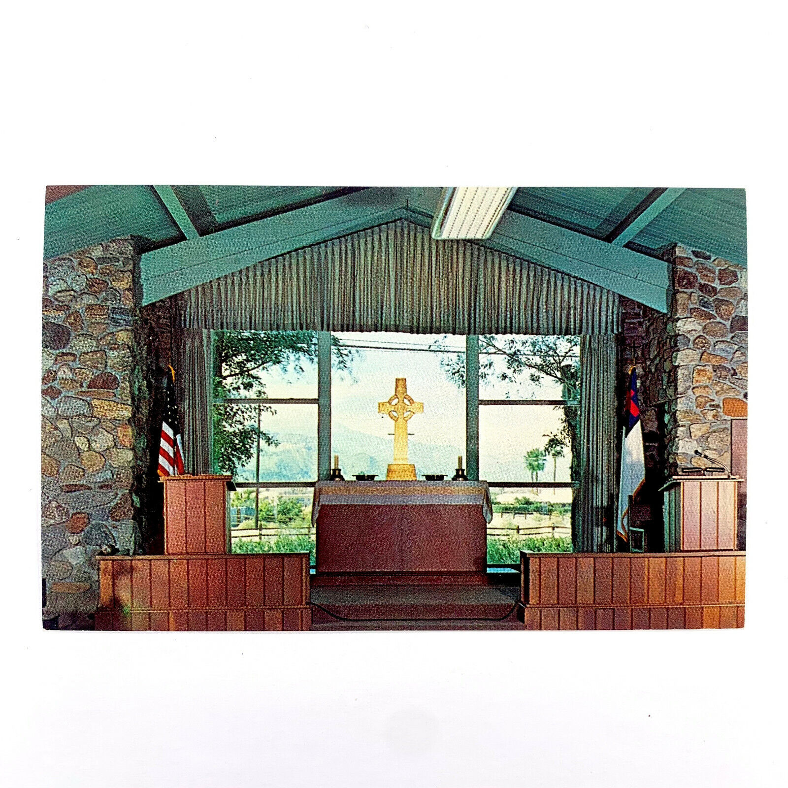 Postcard California Palm Desert CA Community Church United Presbyterian 1960s