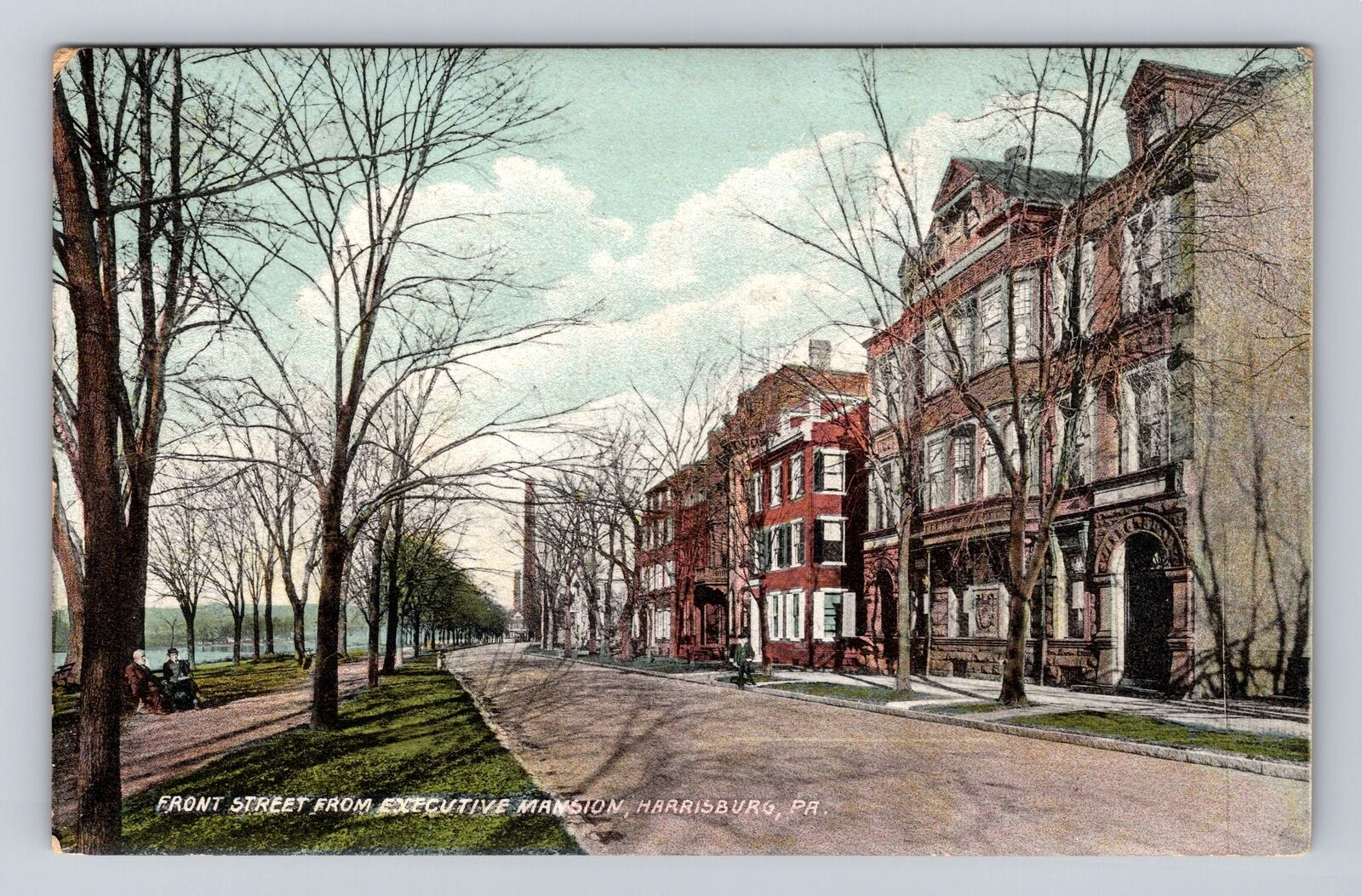Harrisburg PA-Pennsylvania, Executive Mansion, Front Street, Vintage Postcard