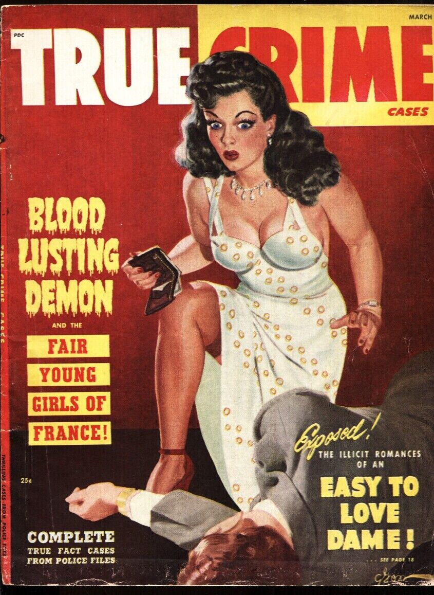 TRUE CRIME CASES-March 1949-George Gross GGA Spicy cover