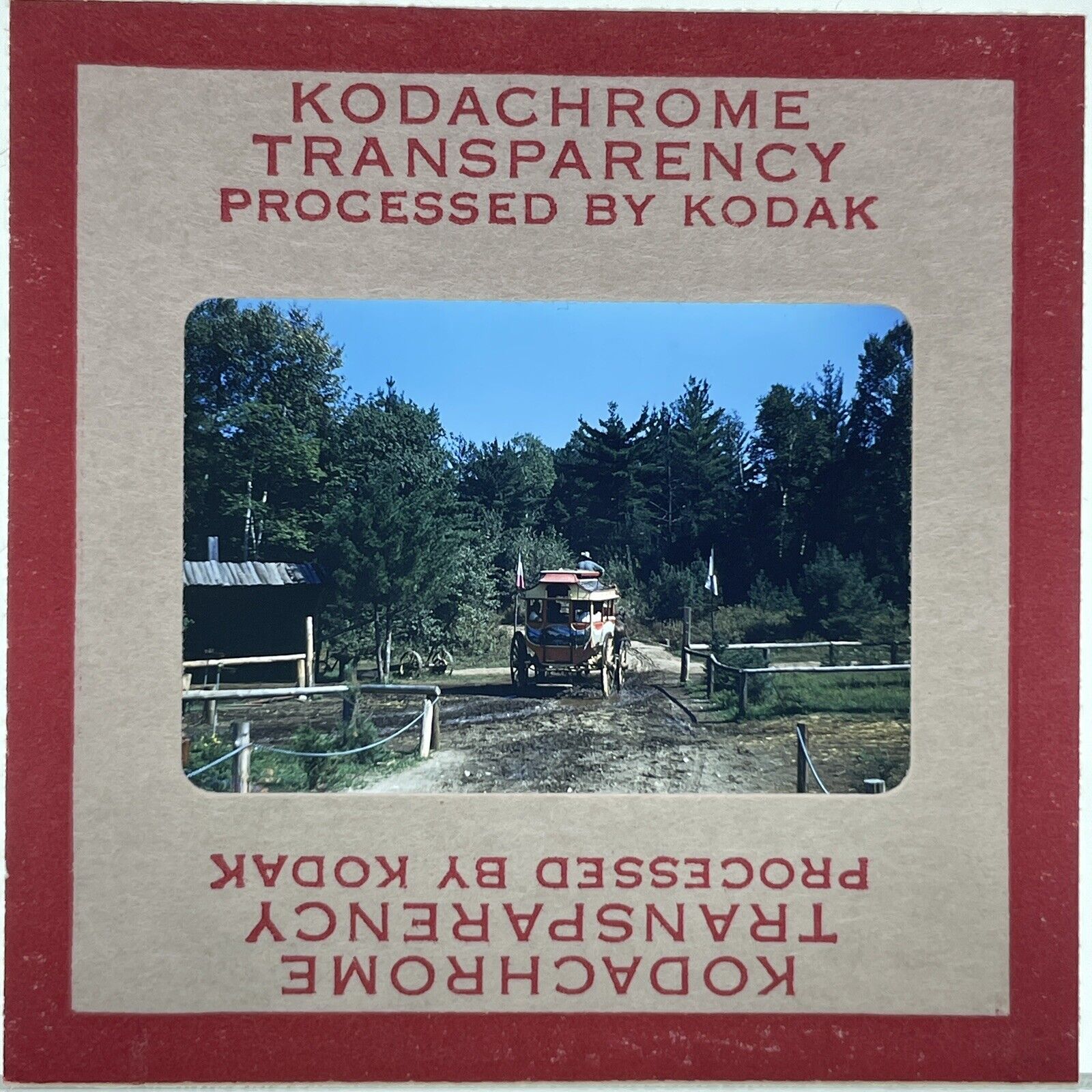 35mm Slide 1955 Frontier Town New York Amusement Park 50s Red Kodachrome #3