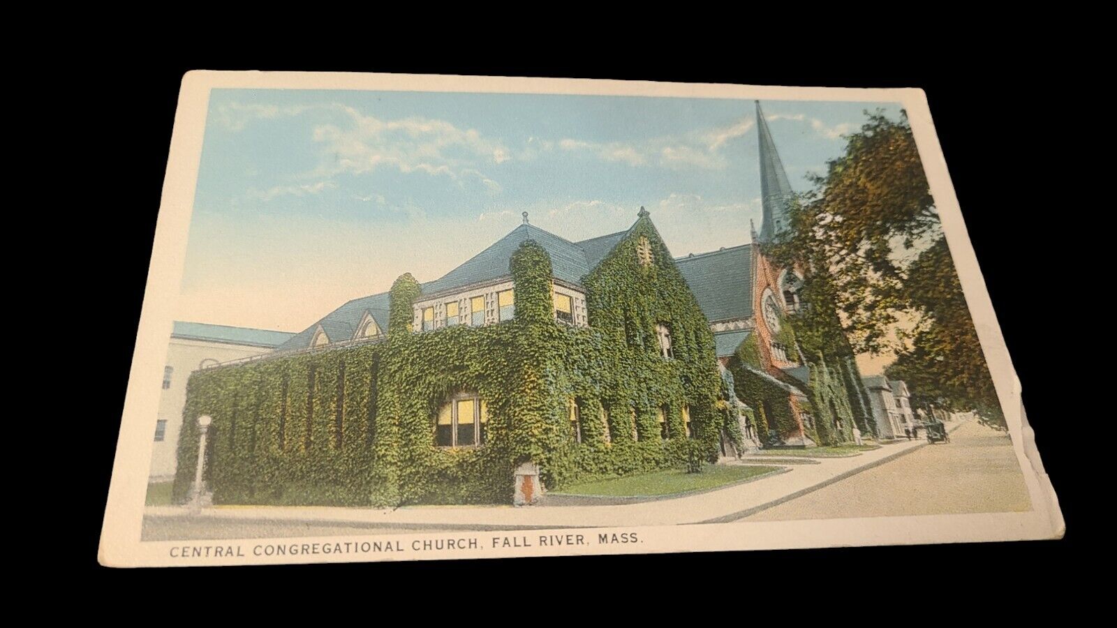 Vintage Postcard Central Congregational Church Parish Fall River Massachusetts