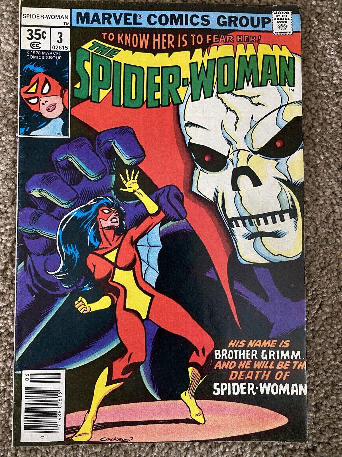 Spider-Woman #3 1978 Marvel Comic Bronze Age Newsstand Brother Grim- VG+