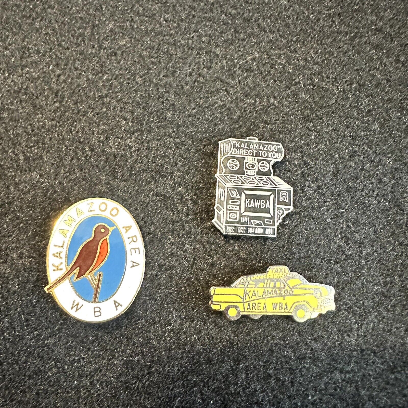 Vintage WBA Lapels Pins -Lot Of 3 - Various Kalamazoo Pins