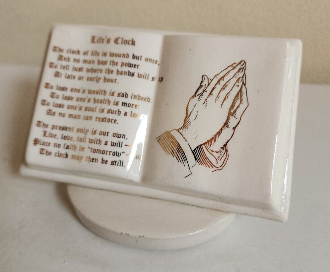 Porcelain Prayer Hands Sculpture Figurine 3\