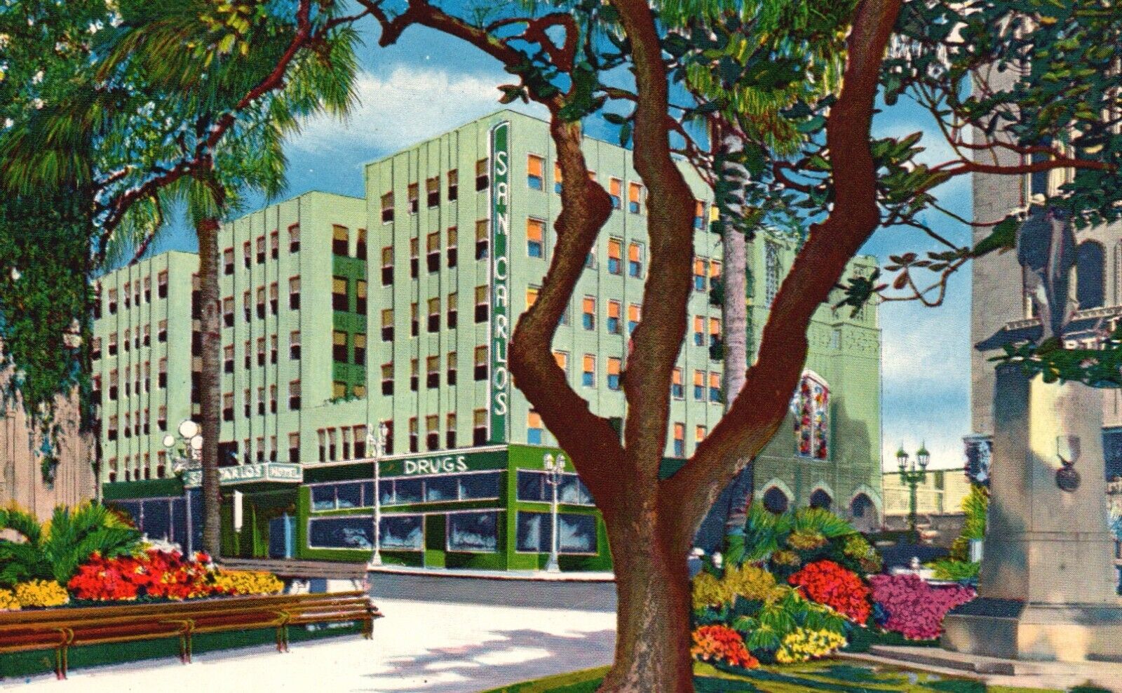 Postcard CA Los Angeles California San Carlos Hotel Chrome Vintage PC b4660