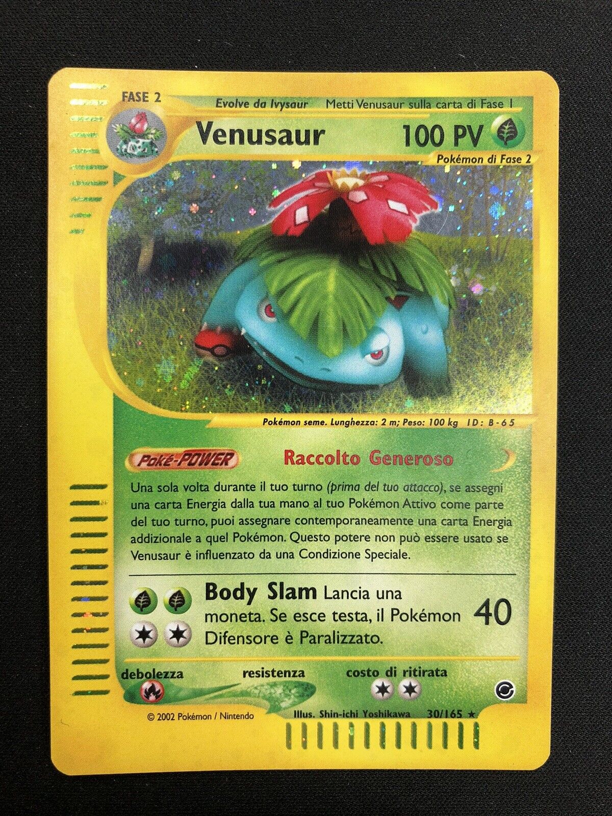 Pokemon Venusaur 30/165 Expedition Rare Holo Unlimited Wizards ITA Vintage Card