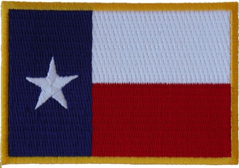 Texas   Flag Gold Boarder   Sew on Iron on Embroidered Patch  3\